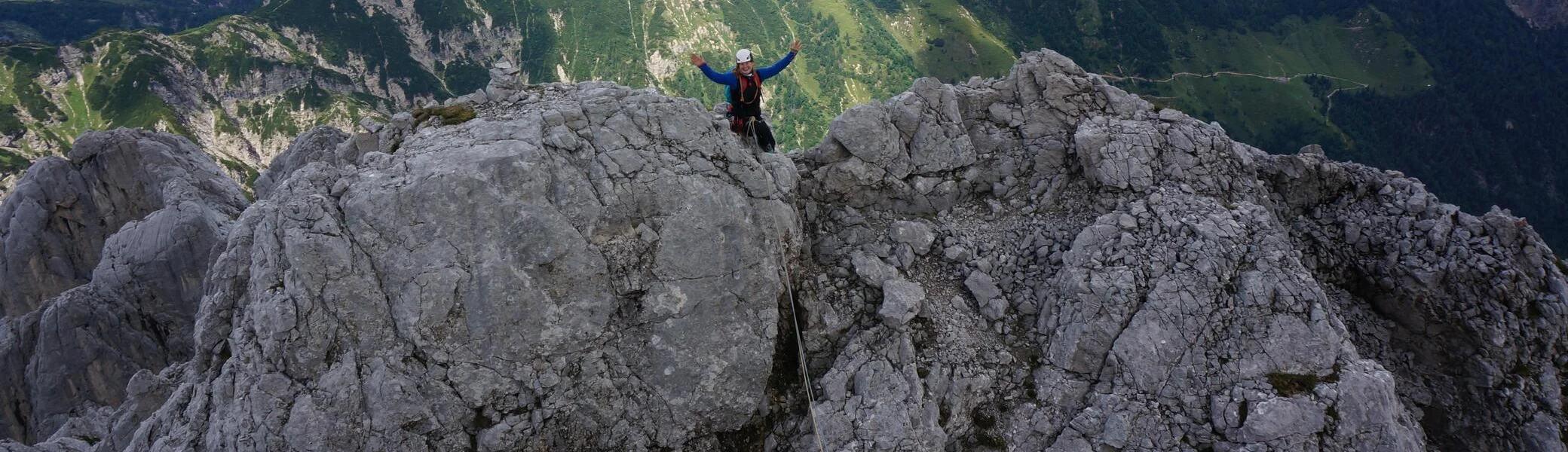 Sarah Hausmann an der Hinteren Goinger Halt | © DAV Sektion Hameln / August Becker