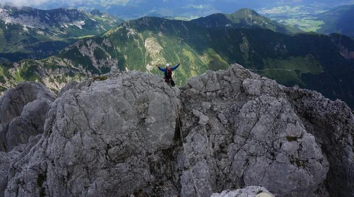 Sarah Hausmann an der Hinteren Goinger Halt | © DAV Sektion Hameln / August Becker