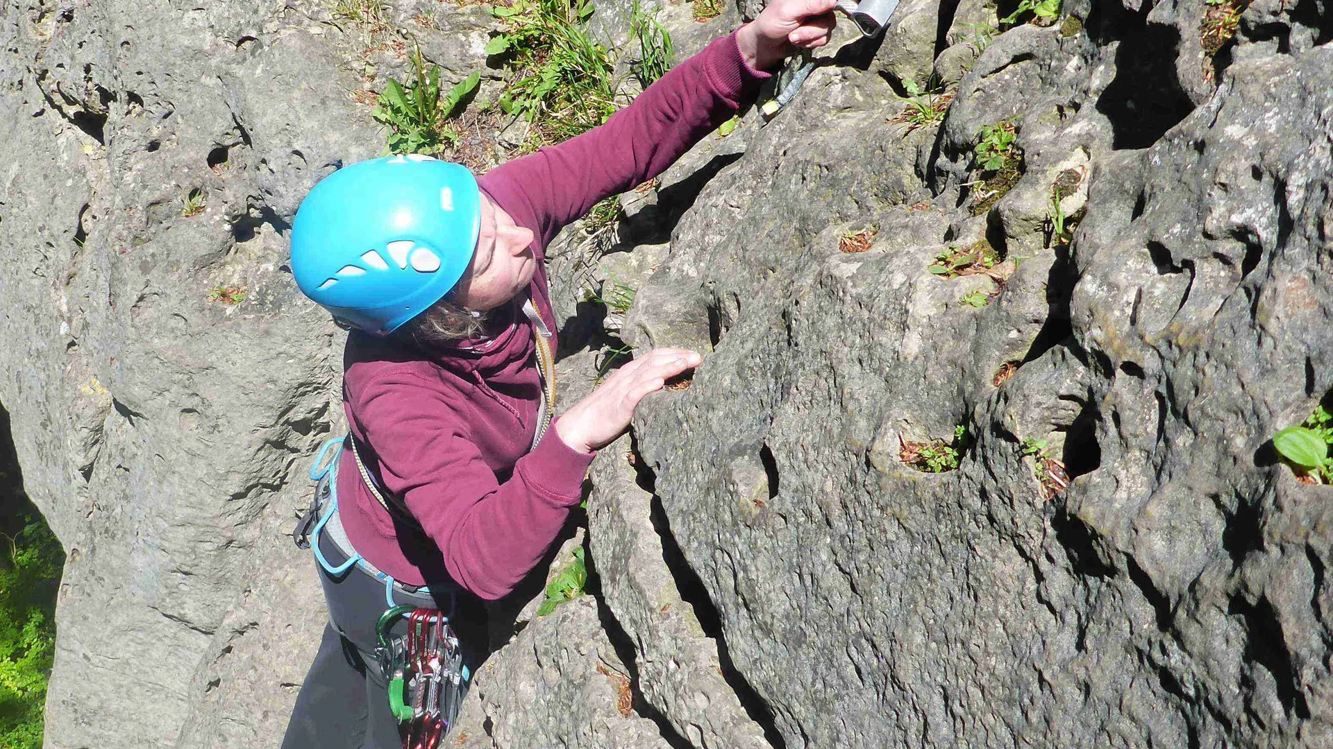 Nikola Wahle an der Hexenkanzel | © DAV Sektion Hameln / Rainer Leiwesmeier
