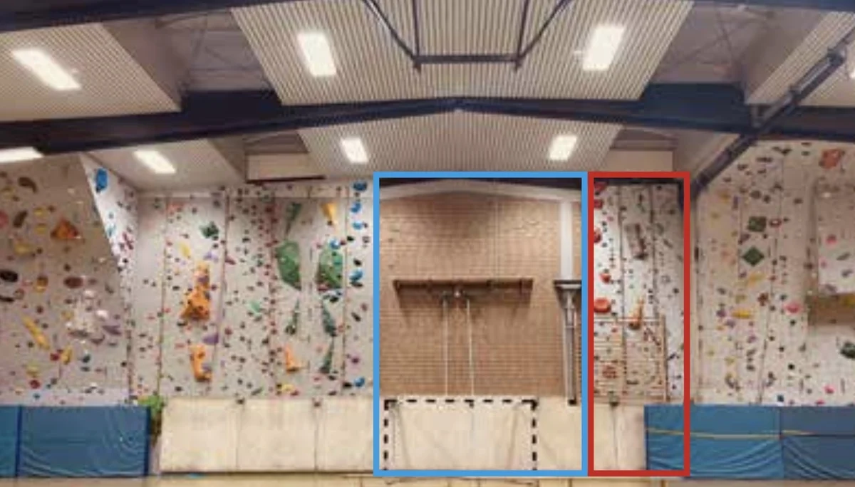 Erweiterung (blau) und Erneuerung (rot) der bestehenden Kletterwand | © DAV Sektion Hameln