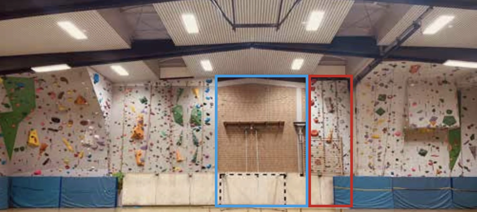 Erweiterung (blau) und Erneuerung (rot) der bestehenden Kletterwand | © DAV Sektion Hameln